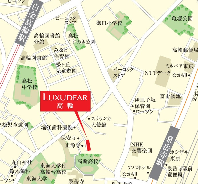ラグディア高輪の地図