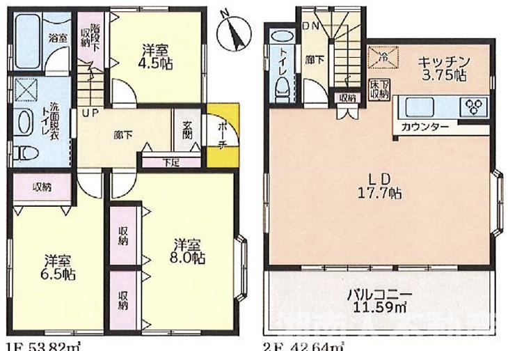 藤沢市片瀬５丁目２１０３戸建ての間取り