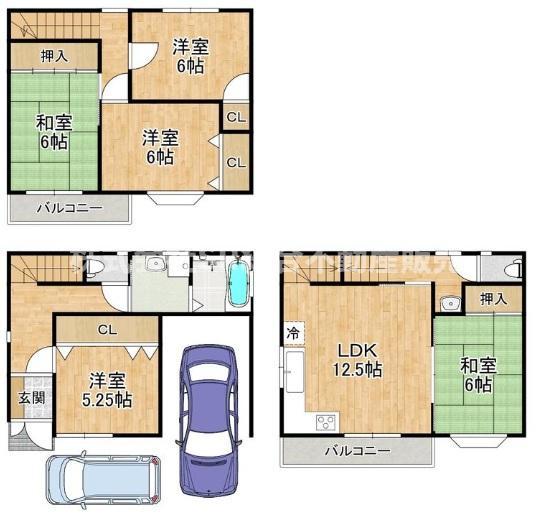 楠根3丁目中古戸建の間取り|広々5LDKでファミリー様にオススメです！全居室収納有♪