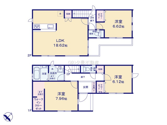 【間取り】 | 《仲介手数料無料》上尾市上町２丁目449-8(2号棟)新築一戸建てグラファーレ