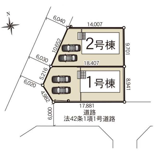 クレイドルガーデン真岡市台町第８　新築一戸建ての区画図