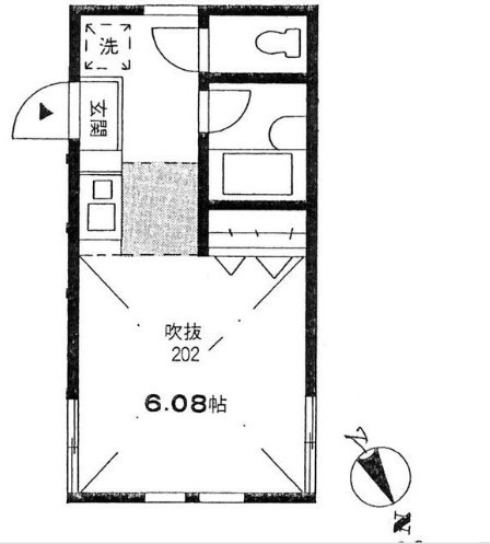 SUSANⅢ　最上階　バストイレ別　角部屋の間取り
