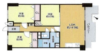 【間取り】 | メゾンドール朝霧 | ３ＬＤＫ