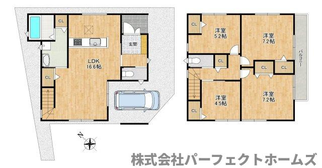 東香里3丁目新築戸建の間取り