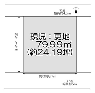 【土地図】 | 尼崎市食満6丁目売地　更地　建築条件無し | 整形地！両面道路！建築条件無し！！ぜひ現地をご見学ください！！