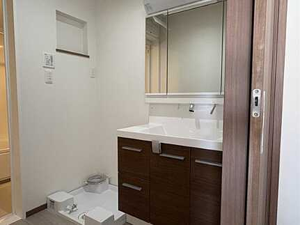 東広島市西条町寺家字平岩　新築一戸建ての独立洗面台