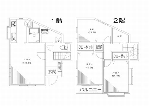 【間取り】 | 【仲介手数料０円】海老名市社家　中古一戸建て | 海老名市社家　中古一戸建て