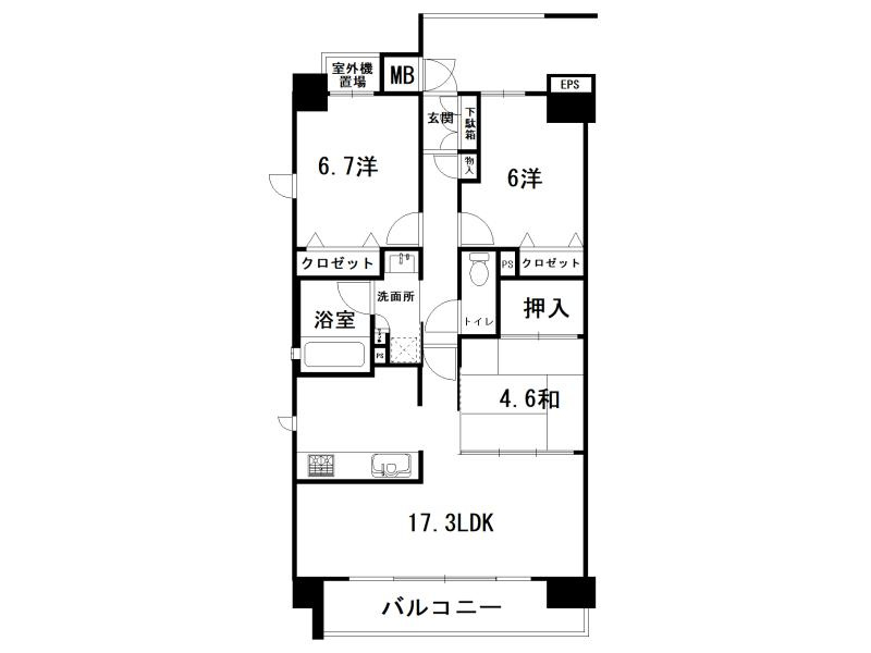 ポレスター南川添の間取り
