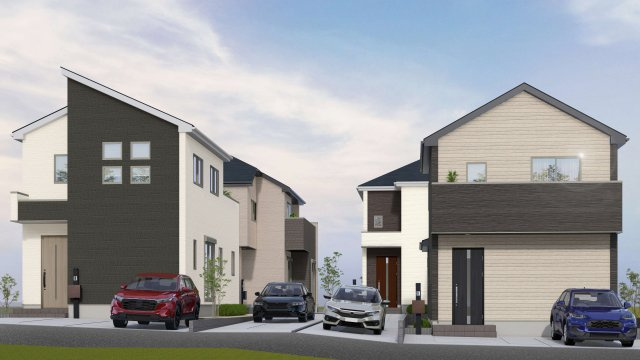 【外観パース】 | 秦野市堀山下　全７棟　新築住宅