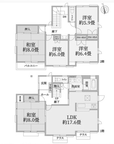 【間取り】 | 桂坂 御陵峰ヶ堂町二丁目一戸建 | 平成9年12月建築