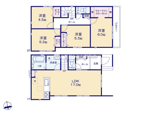 『八王子市新築戸建て』八王子市本郷町5-18【仲介手数料無料】の外観パース|～仲介手数料無料☆八王子ひなた不動産～　八王子市本郷町　新築戸建て