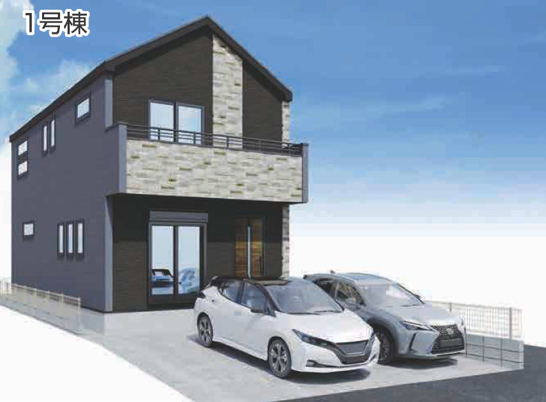 練馬区富士見台3丁目　新築戸建　全3棟の完成予想図|1号棟外観パース

現地ご見学希望・資料請求などお気軽にお問い合わせ下さい！
03-5990-5201