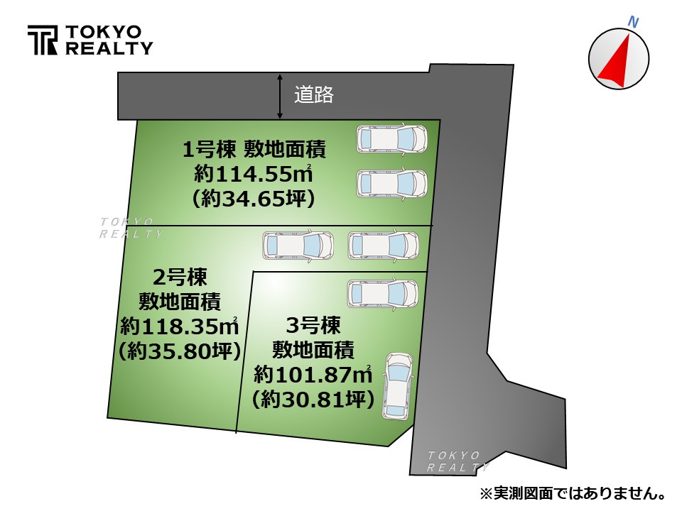 練馬区富士見台3丁目　新築戸建　全3棟の区画図|区画図

現地ご見学希望・資料請求などお気軽にお問い合わせ下さい！
03-5990-5201