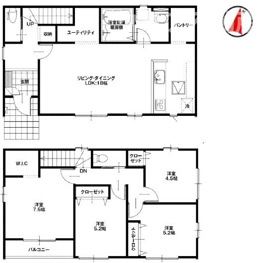 【間取り】 | 佐波郡玉村町　1号棟