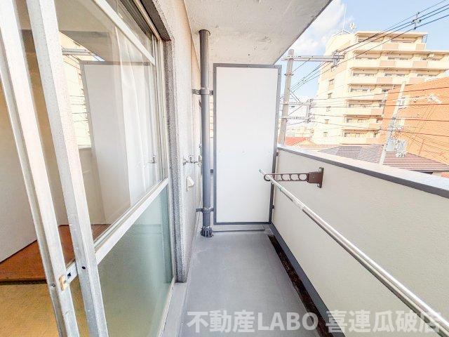 平野ハイツのバルコニー