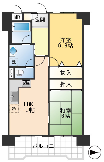朝日プラザ東豊中Ⅱの間取り