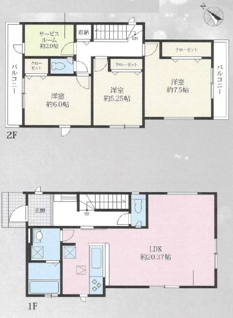 秦野市堀山下3期　新築戸建　全7棟7号棟の間取り