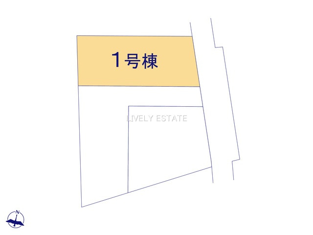 草加市瀬崎5丁目 新築分譲住宅 全3棟 1号棟の区画図