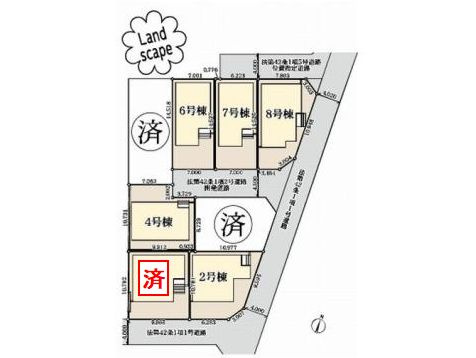 【区画図】 | 【仲介手数料０円】藤沢市石川6丁目　新築一戸建て　全8棟 | 【仲介手数料０円】藤沢市石川6丁目　新築一戸建て　全8棟