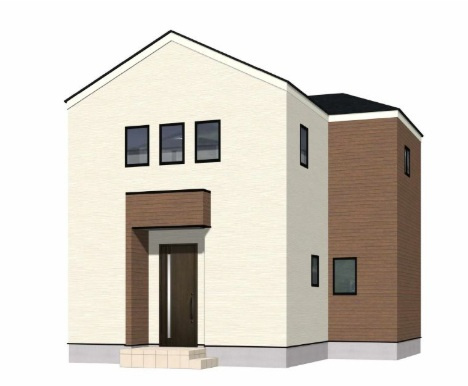 南区中尾１丁目　新築戸建　２棟の外観パース|１号棟