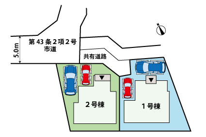 南区中尾１丁目　新築戸建　２棟の区画図