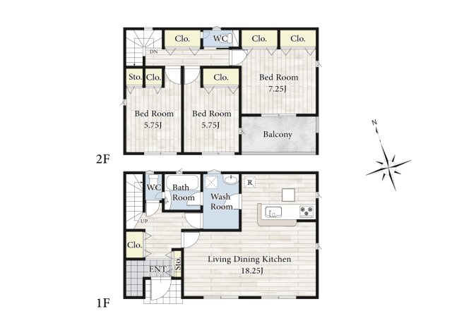 【間取り】 | 間取り図：2号棟