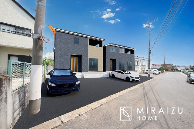 【外観】 | ※実際の写真に建物パースを重ねたものです。陽の光をたっぷりと浴びながら気持ち良く生活が出来ます。見学・ご相談等、お気軽にご連絡下さい。