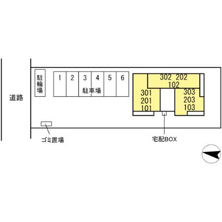 Maison de Calme(メゾンドカルム)の駐車場