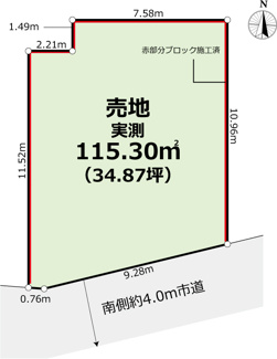 【土地図】 | 【未公開物件】川越市寺尾　売地【建築条件なし】