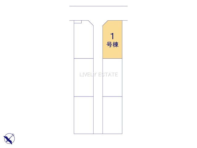 越谷市瓦曽根1丁目 新築分譲住宅 全6棟 1号棟 の区画図