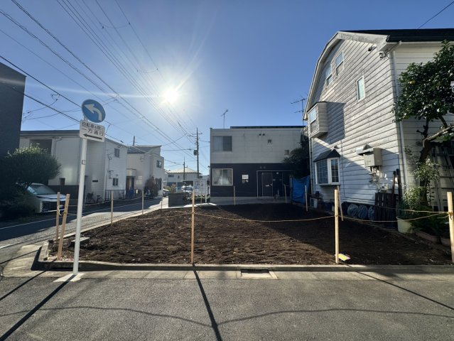 練馬区田柄2丁目　三方角地風　建築条件付き売地限定1区画の外観