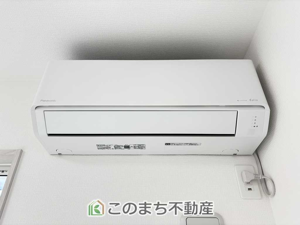 いろどりアイタウン那須塩原市並木町23-P1の設備|エアコン設置済みのため、入居後すぐに快適な新生活をスタートできます。