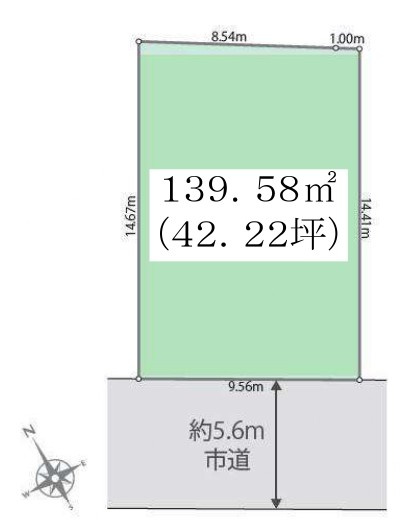 草津市南笠東2丁目　建築条件無し売土地の区画図