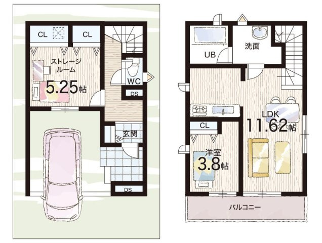 大津市本堅田　第8期　新築一戸建ての間取り|1号地