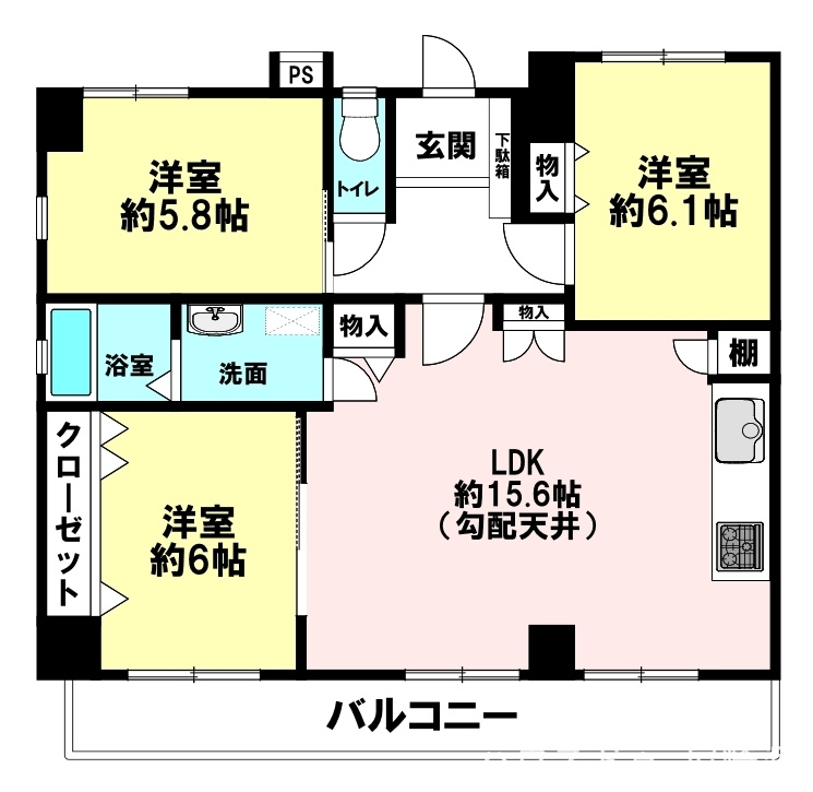 ろうきん尼崎若王寺コーポの間取り