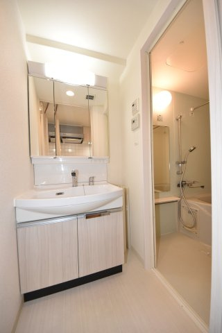 プレサンス江戸堀の独立洗面台|室内の建具や床などの色は現状を優先します。