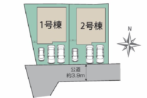 ◎茅ヶ崎市南湖４丁目　新築戸建　1号棟の区画図|区画図☆