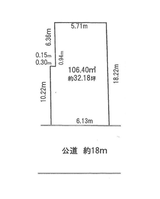 吹田市片山町　ロードサイド土地の土地図