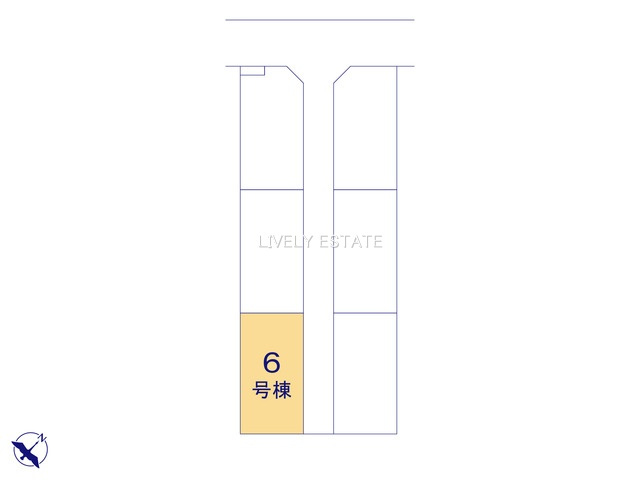 越谷市瓦曽根1丁目 新築分譲住宅 全6棟 6号棟 の区画図
