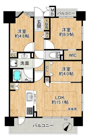 セントラルパレス千船アルテアの間取り|◆令和7年7月室内フルリフォーム完了！手直しなしでお住まいいただけます！