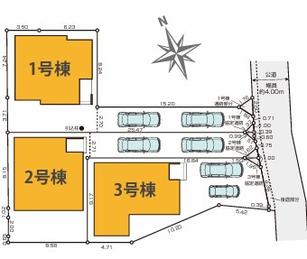 茅ヶ崎市旭が丘　新築戸建　1号棟の区画図|1号棟☆