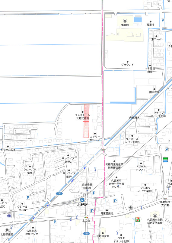 北野町今山分譲地　1号地の地図