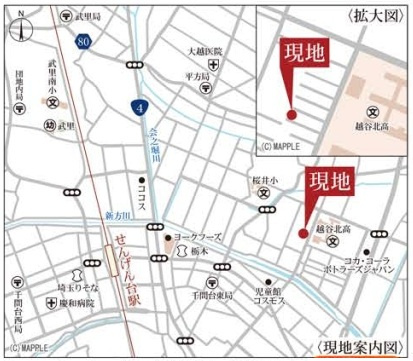 越谷市大泊新築戸建ての地図