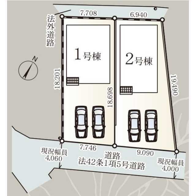 クレイドルガーデン宇都宮市今泉町第５　新築一戸建ての区画図