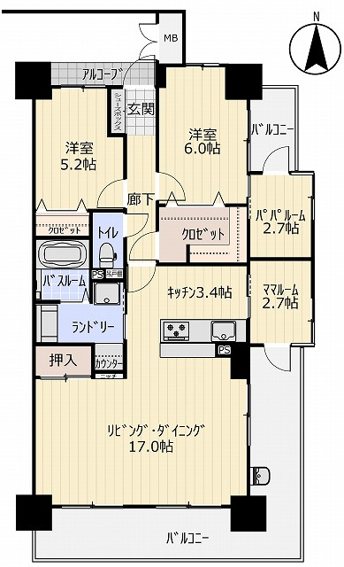 アルファスマート北久米の間取り