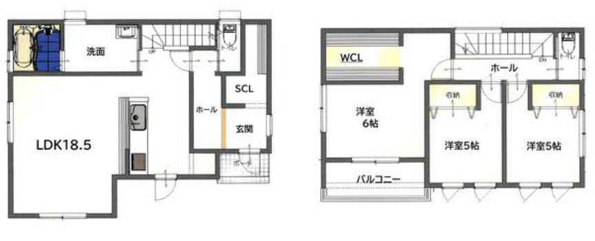 姫路市飾磨区西浜町3丁目　中古戸建の間取り|3LDK＋WIC＋SICです。
