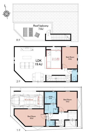 【間取り】 | 中野区江原町１丁目　新築戸建て | 3LDK・土地面積60ｍ2・建物面積79.38ｍ2