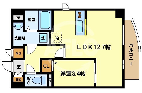 プランドール江戸堀の間取り|プランドール江戸堀　開放感ある間取り