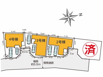 茅ヶ崎市高田1丁目　新築戸建　2号棟の区画図|2号棟☆
