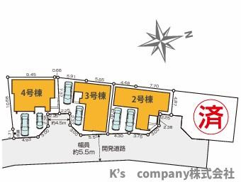 茅ヶ崎市高田1丁目　新築戸建　3号棟の区画図|3号棟☆